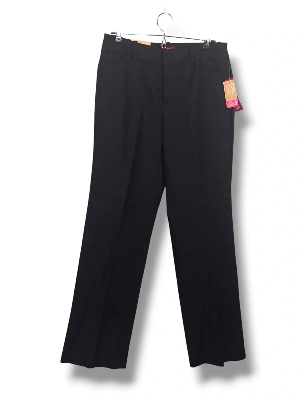 New Size 8 Merona Black Mid Waist Curvy Hip Pants Cotton Stretch Blend